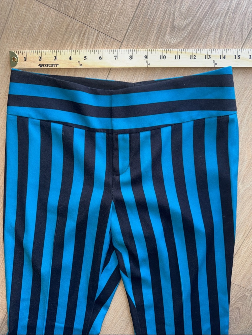 Alice + Olivia Olivia Fit-and-Flare Bootcut Pants Positano Stripe Size 6 - Picture 12 of 16